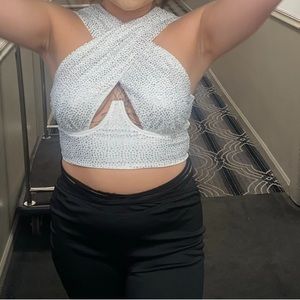 Akira cross over top bedazzled